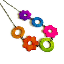 Bright Floral Statement Necklace Handmade