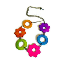 Bright Floral Statement Necklace Handmade