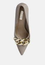 Fontana Link Chain Detail High Heel Pumps