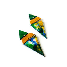 Large Green Triangle Pendant Necklace-4