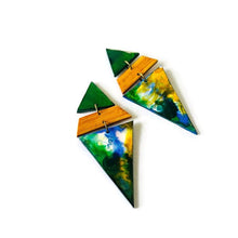 Large Green Triangle Pendant Necklace-2
