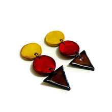 Long Statement Earrings in Tri Tone Style-2