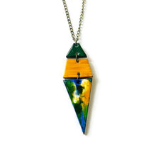 Large Green Triangle Pendant Necklace-0