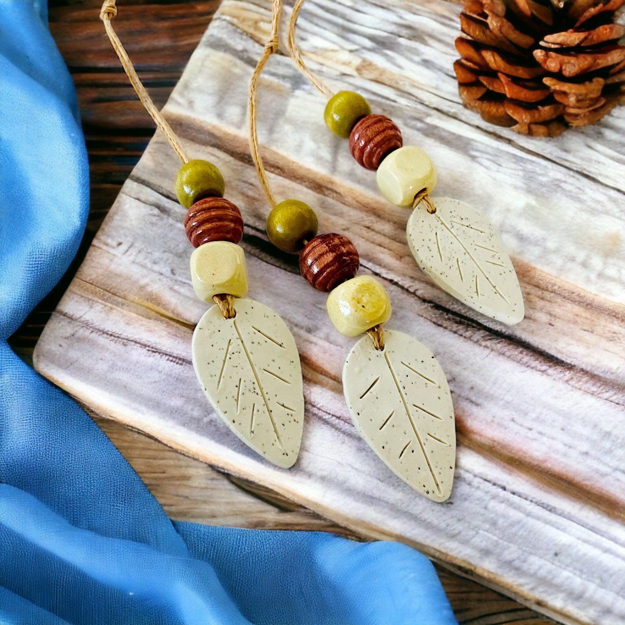 Rustic Leaf Ornaments Handmade from Clay & Nova Scotia Beach Sand